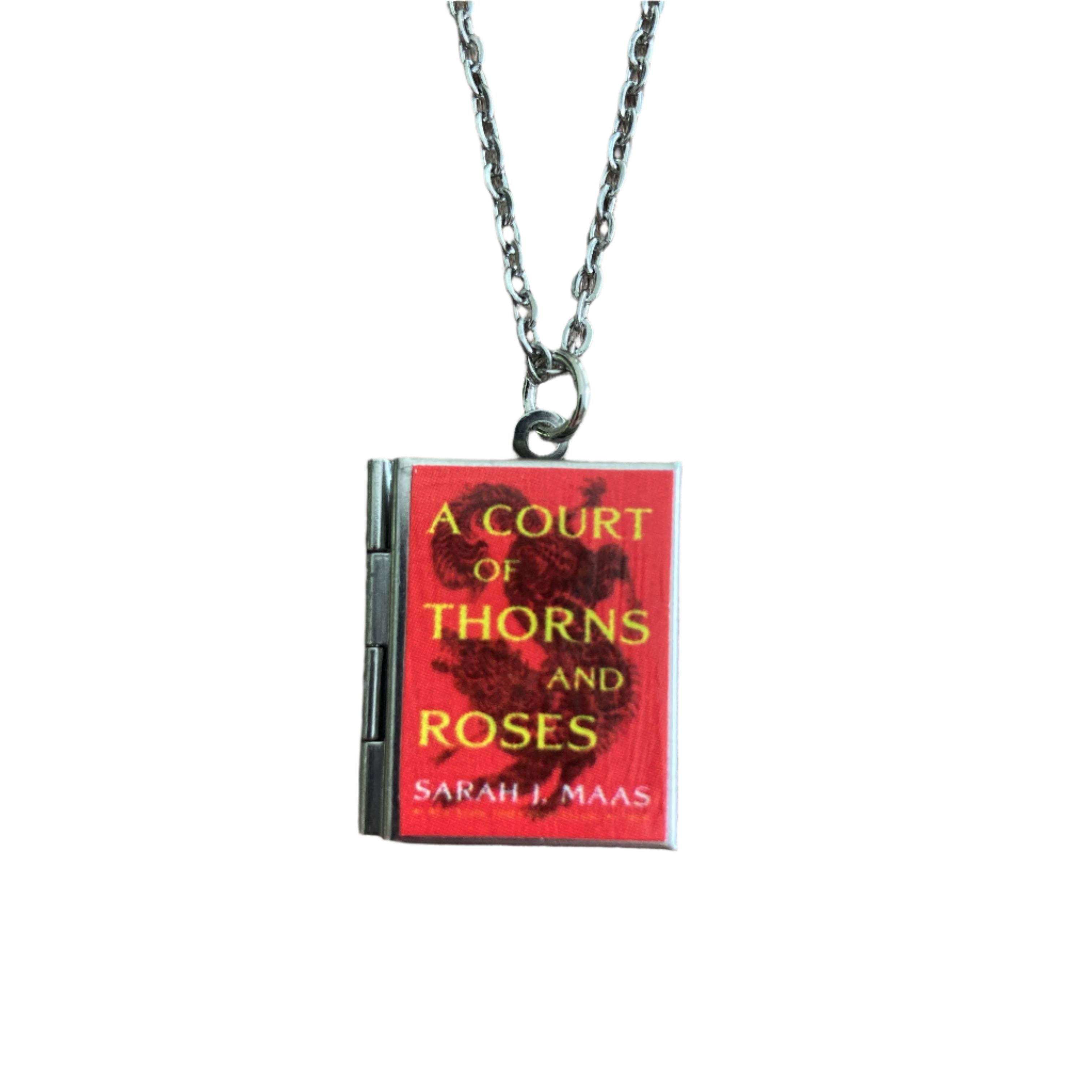 A Court of Thorns and Roses mini book locket necklace